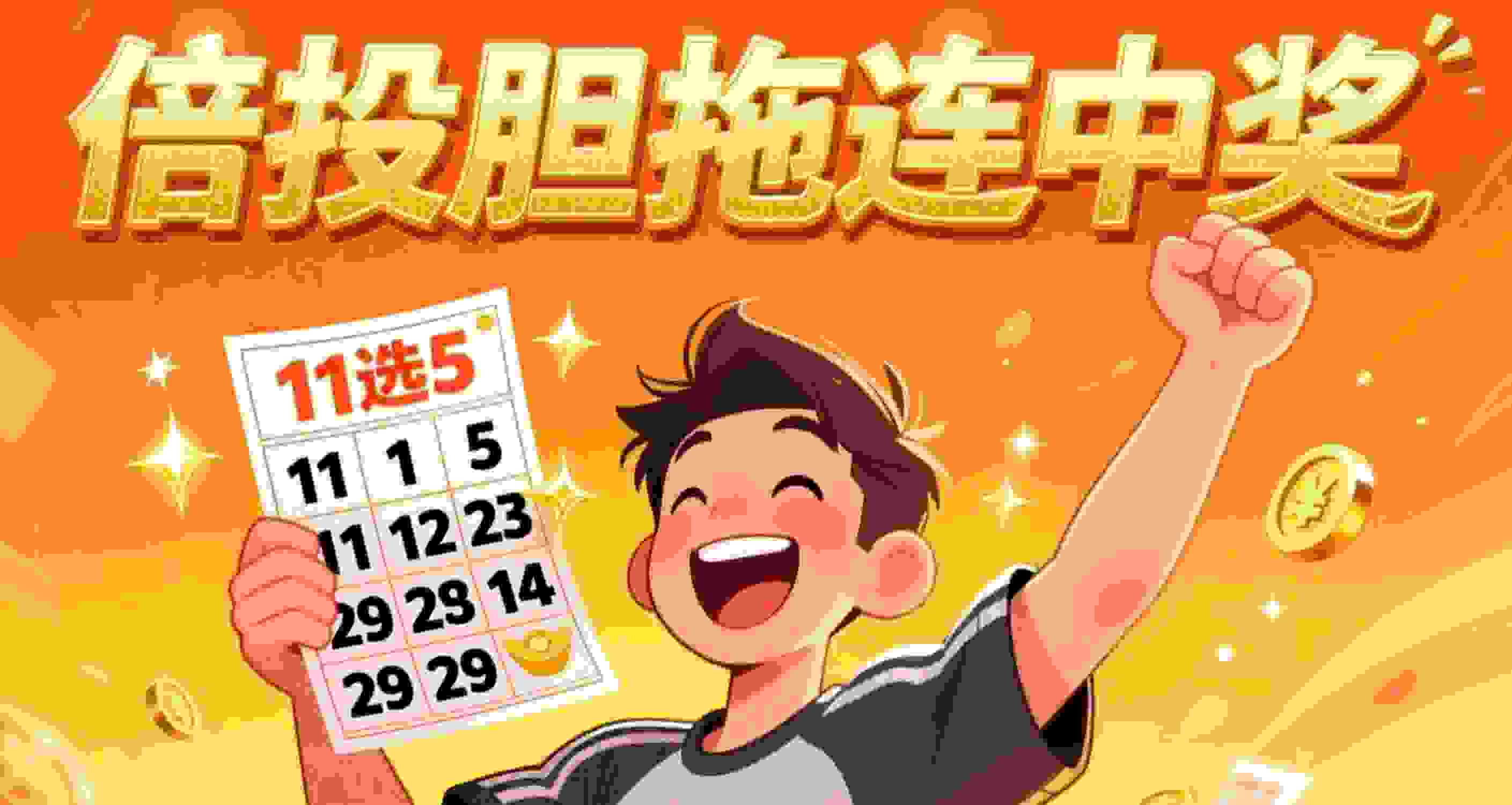好运气——倍投胆拖“11选5”连中奖